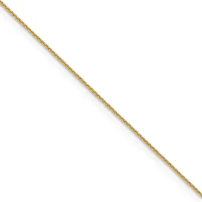 0.85mm 14k Yellow Gold Diamond Cut Solid Cable Chain Necklace