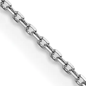 0.8mm 14K White Gold Solid Diamond Cut Rolo Chain Necklace