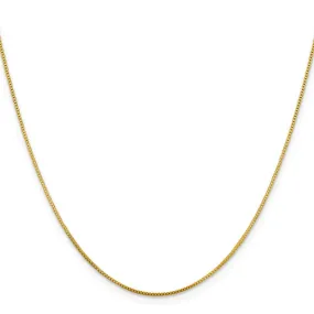 0.8mm Yellow Gold Tone Plated Sterling Silver Solid Box Chain Necklace