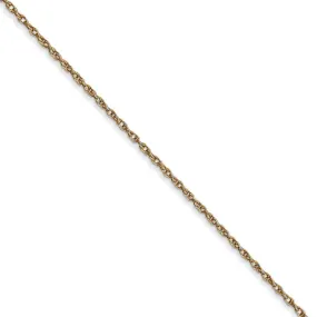 0.95mm, 14k Yellow Gold, Cable Rope Chain Necklace