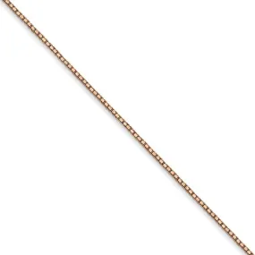 0.9mm, 14k Rose Gold, Box Chain Necklace