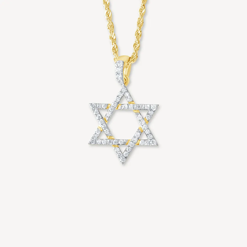 10K Diamond Gold Star of David