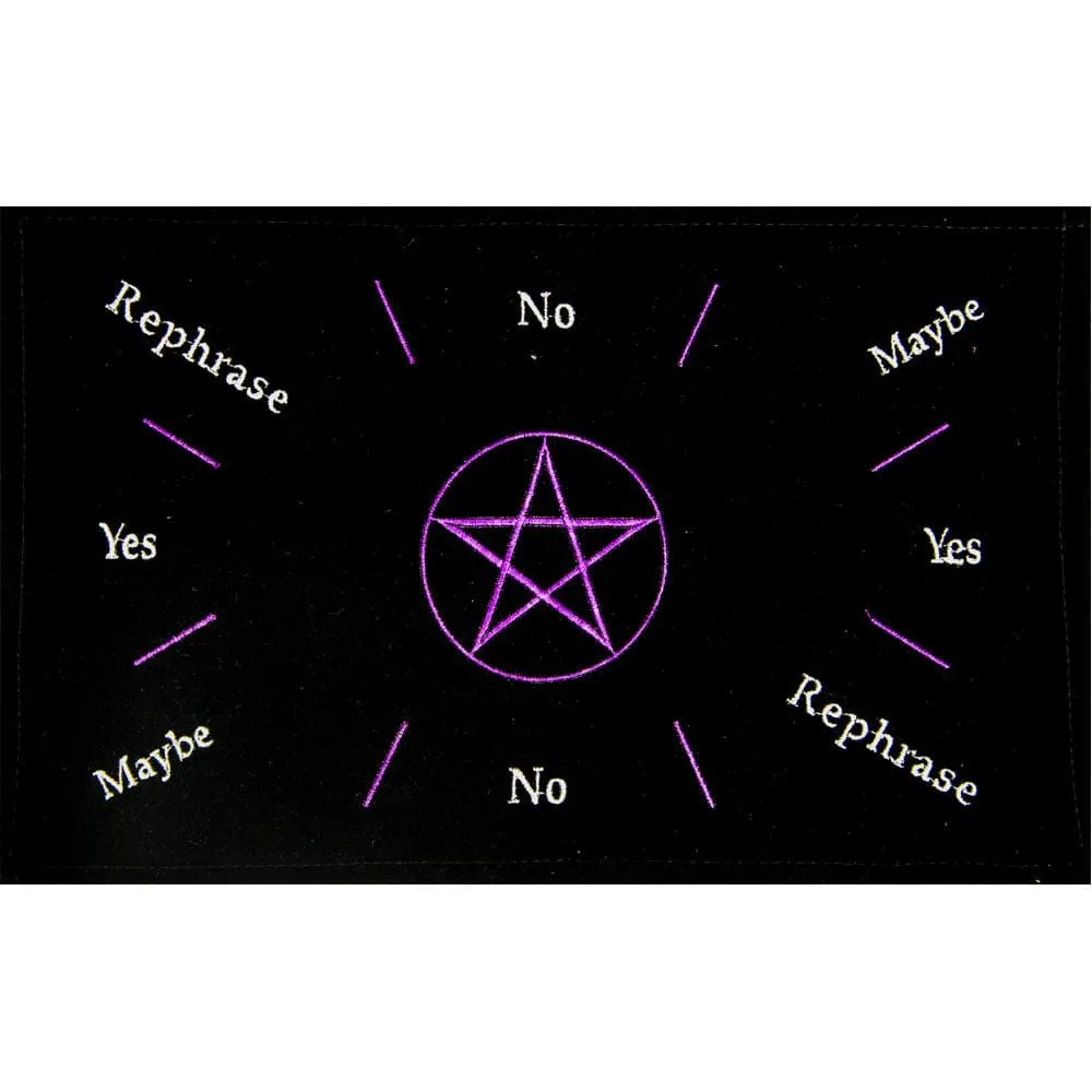 11" Velvet Pendulum Mat - Pentacle with Colors