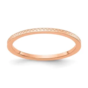 1.2mm 10k Rose Gold Crisscross Flat Stackable Band