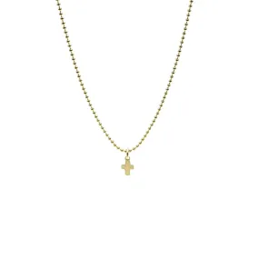 14K GOLD FILLED 15" BABY BLISS NECKLACE WITH LUXE CROSS- WATERPROOF!