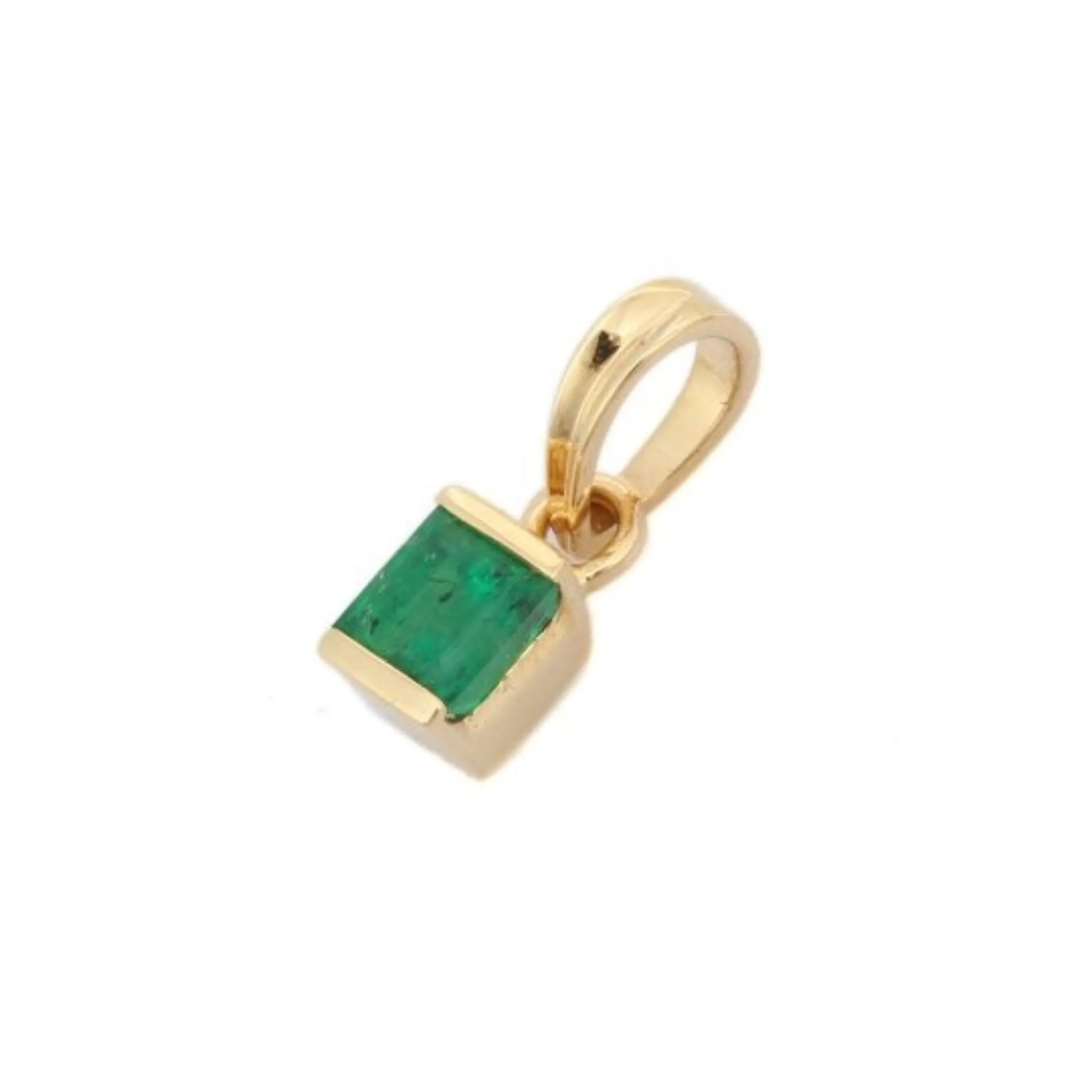 14K Yellow Gold Emerald Pendant