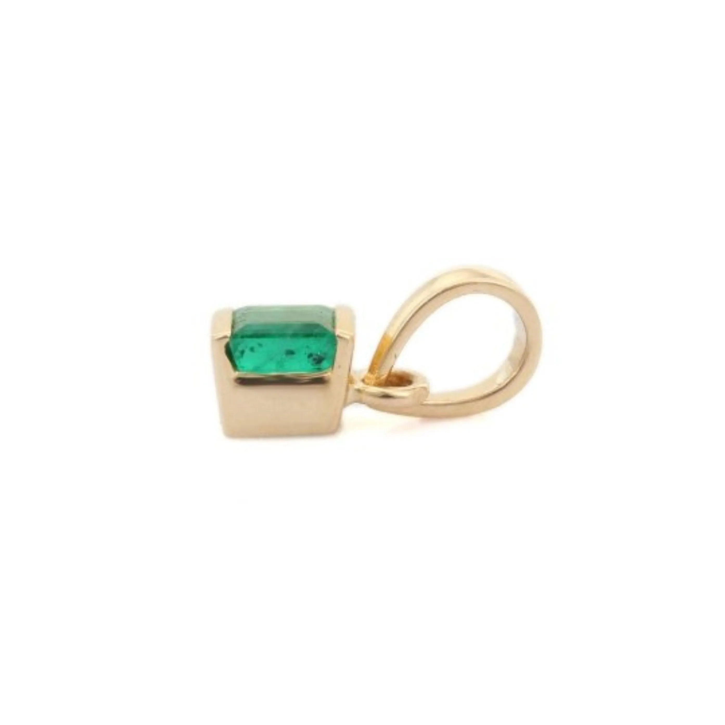 14K Yellow Gold Emerald Pendant