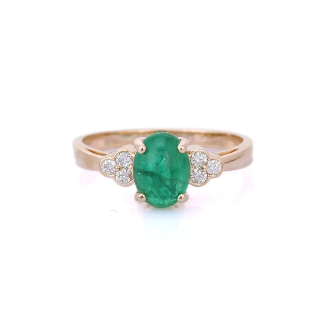 14K Yellow Gold Emerald Ring