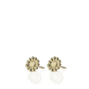 14K Yellow Gold Flower Stud Earrings