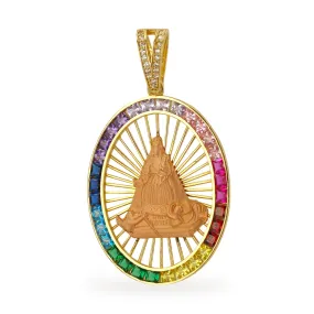 14K Yellow gold Virgin Mary pendant-224975