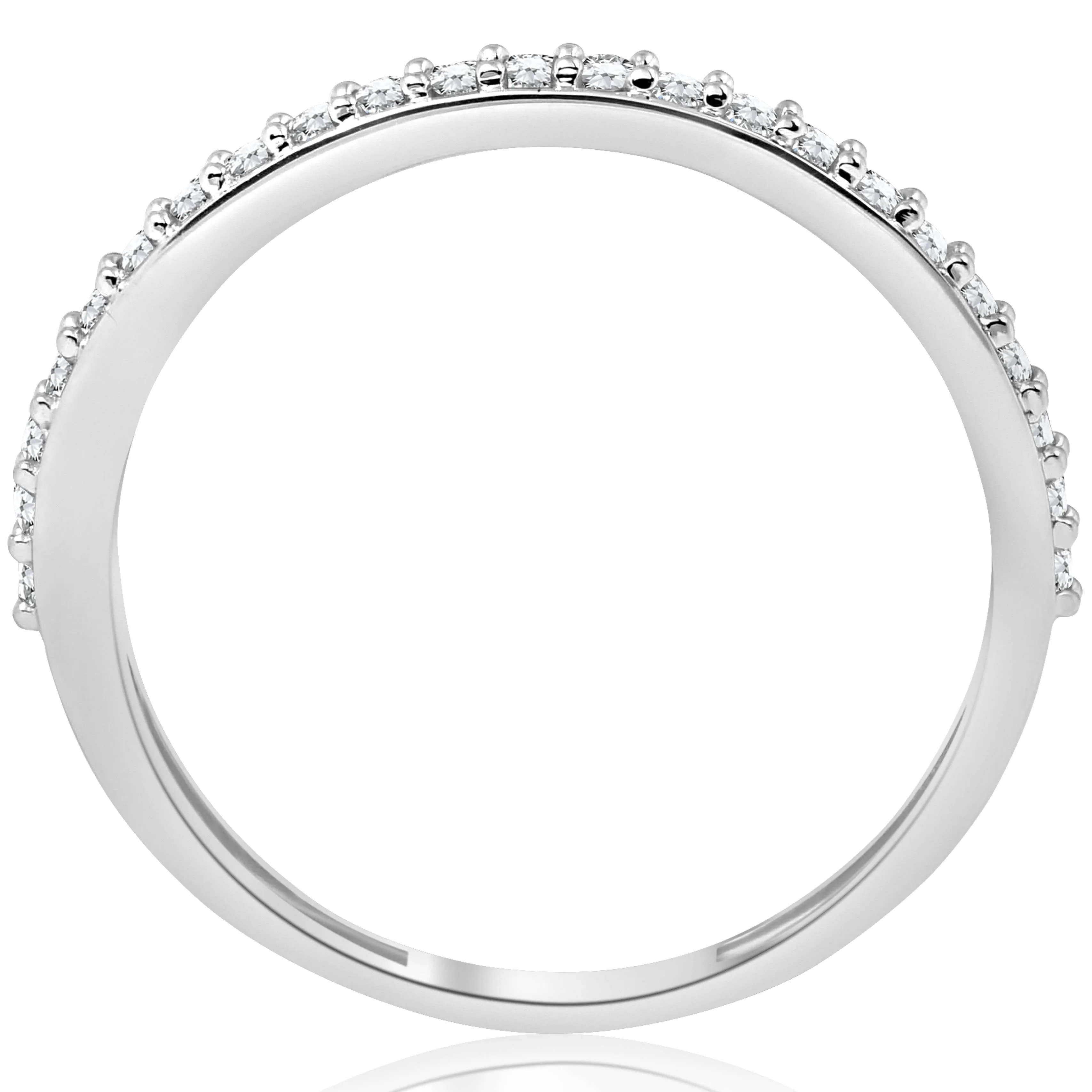 1/8 CT Stackable Women's Thin Diamond Wedding Ring White Gold Anniversary Band