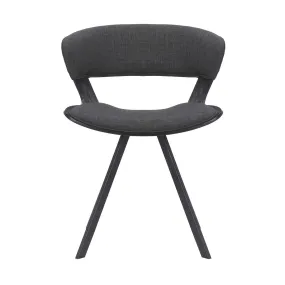 18 Inches Curved Padded Dining Chair With Angled Legs, Black By Benzara