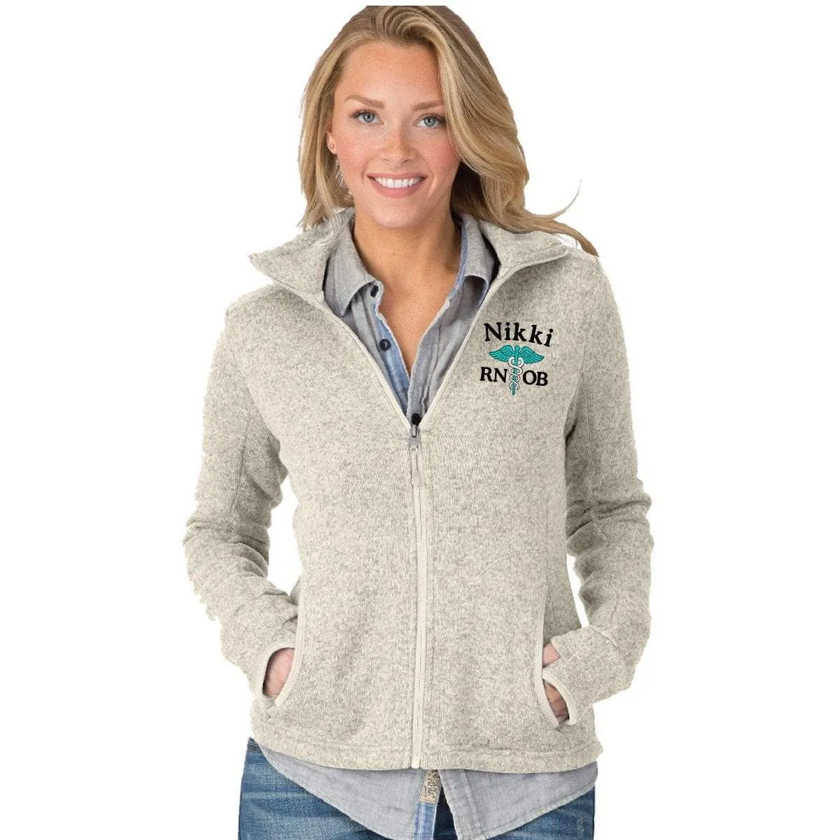 5493 |  Charles River Women's Heathered Fleece Nurse Jacket