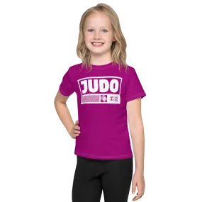 Adventurous Spirit: Girl's Short Sleeve Judo Rash Guard - Fresh Eggplant