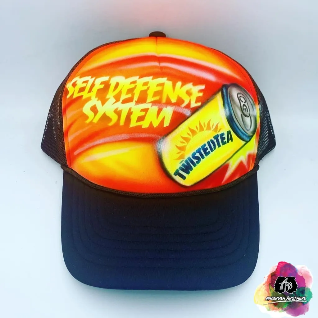 Airbrush Twisted Tea Hat Design