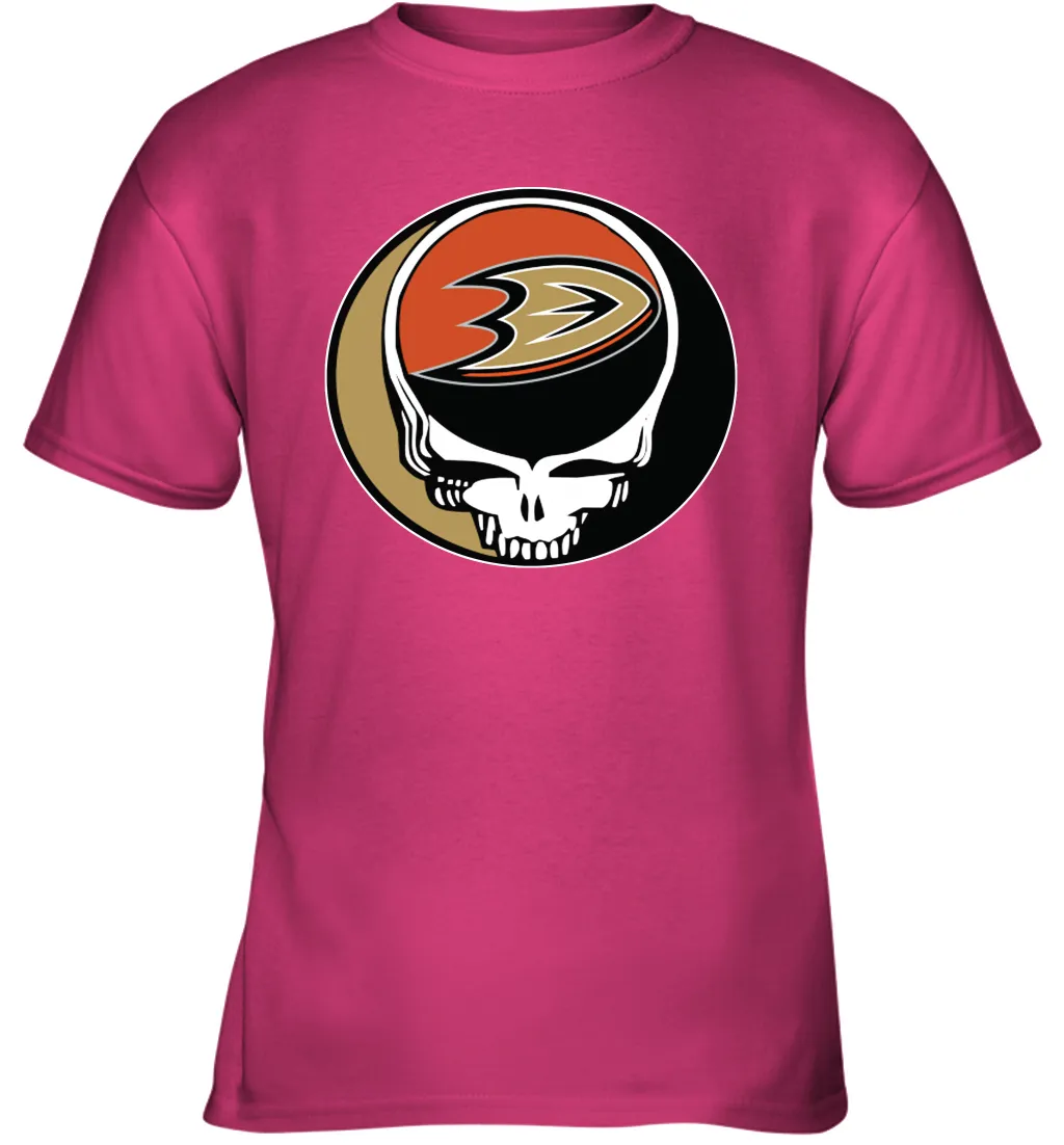 Anaheim Ducks Grateful Dead Steal Your Face Hockey NHL Youth T-Shirt