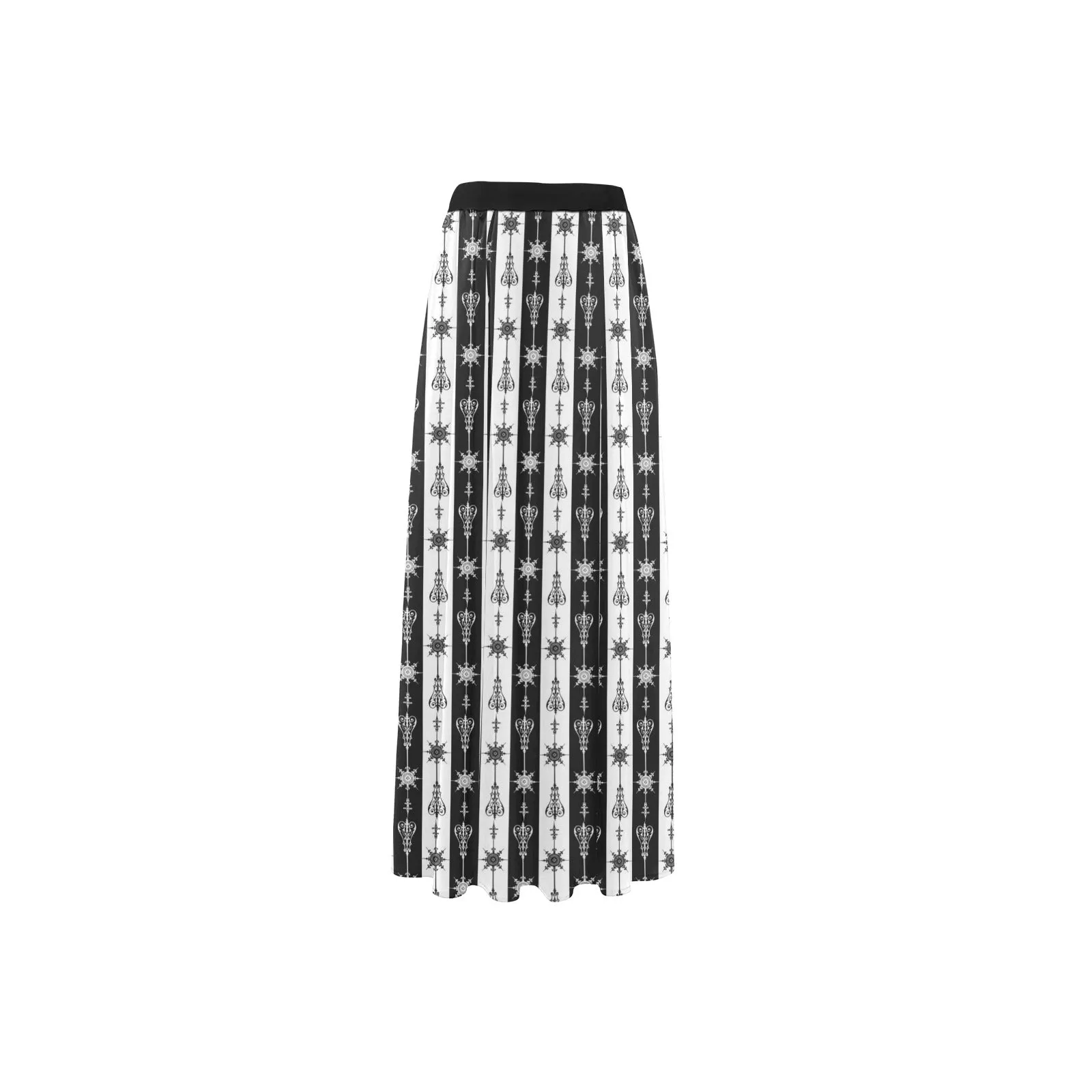 arrow bw print 5 High Slit Long Beach Dress (Model S40)