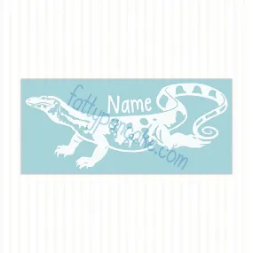 Asian Water Monitor Decal, Waterproof Vinyl Decal, Cute Reptile Gift