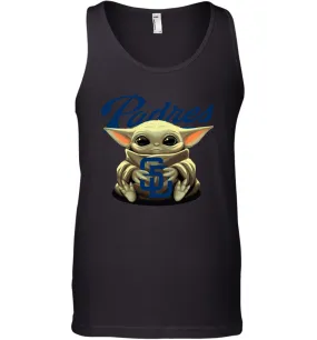 Baby Yoda Hugs Loves The San Diego Padres Baseball Mens Tank Top