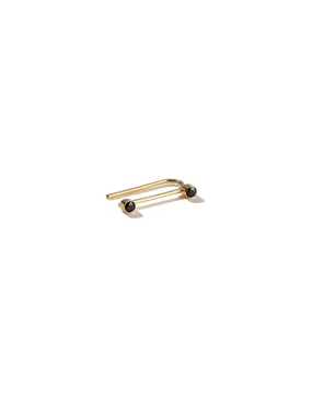 Baton Noir earring <br>Solid gold