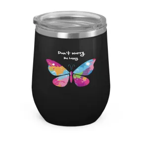 Be Happy- Wine Tumbler