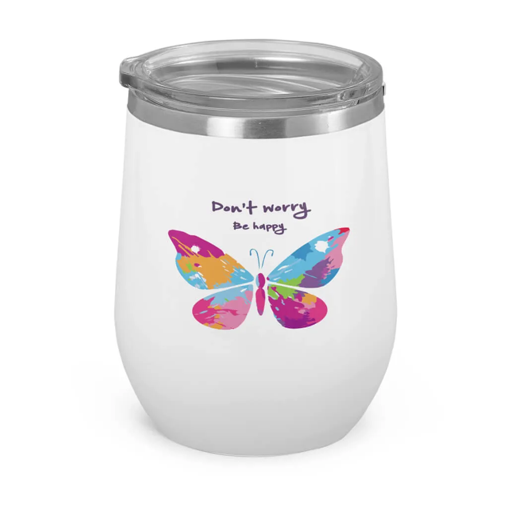 Be Happy- Wine Tumbler