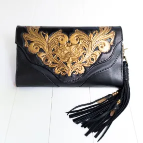 Black & Gold Secret Garden Clutch