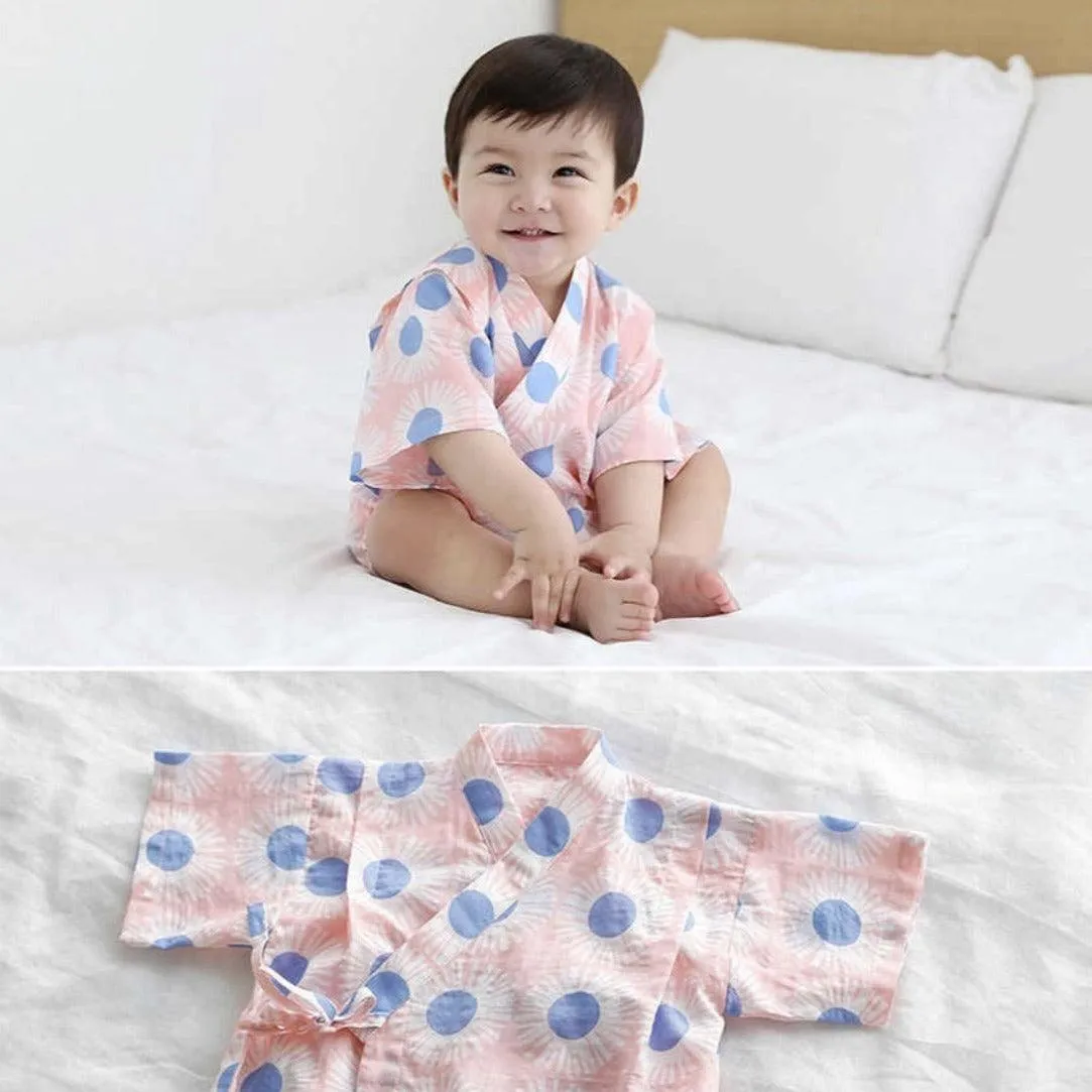 Borny Tie-Side Onesie Pink Sunflower