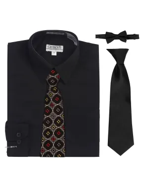 Boy's (8-18) Shirt w/ Design Tie Set