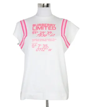 Burberry White & Pink Cotton T-Shirt sz 4