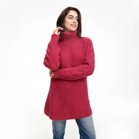 Cable Knit Sleeve Turtleneck