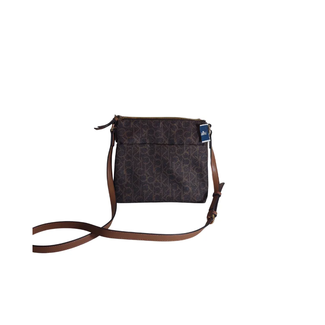 Calvin Klein Brown Monogram Crossbody Bag | Brand new |