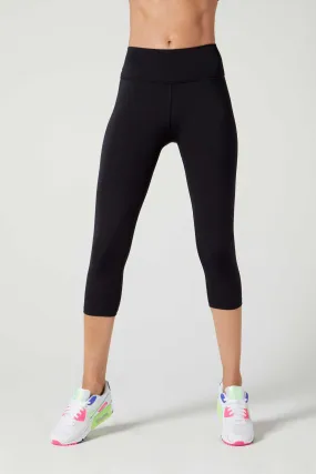 Camila Cropped Front Pocket Legging Jet Black