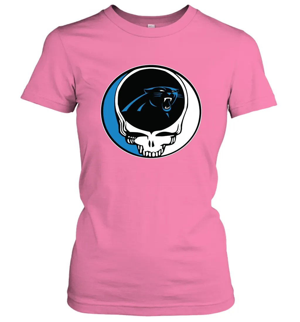 Carolina Panthers Grateful Dead Steal Your Face NFL Football Womens T-Shirt