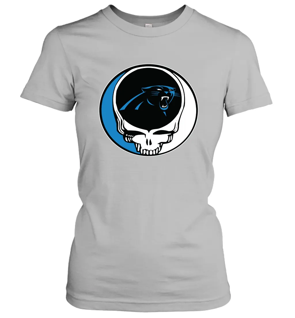 Carolina Panthers Grateful Dead Steal Your Face NFL Football Womens T-Shirt