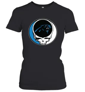 Carolina Panthers Grateful Dead Steal Your Face NFL Football Womens T-Shirt