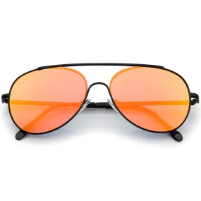 Center Focus Mirror Lens Aviator Sunglasses