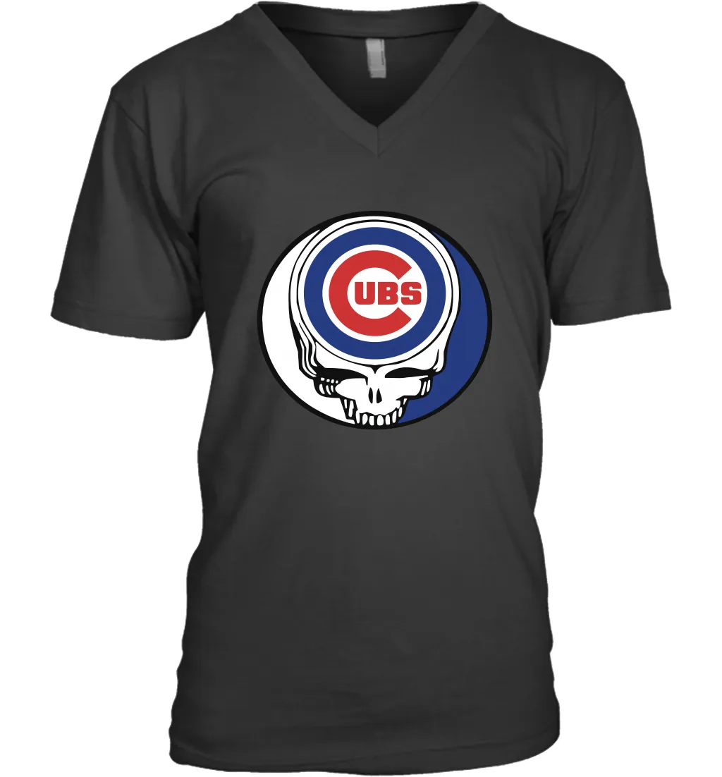 Chicago Cubs Grateful Dead Steal Your Face Baseball Mens V-Neck T-Shirt