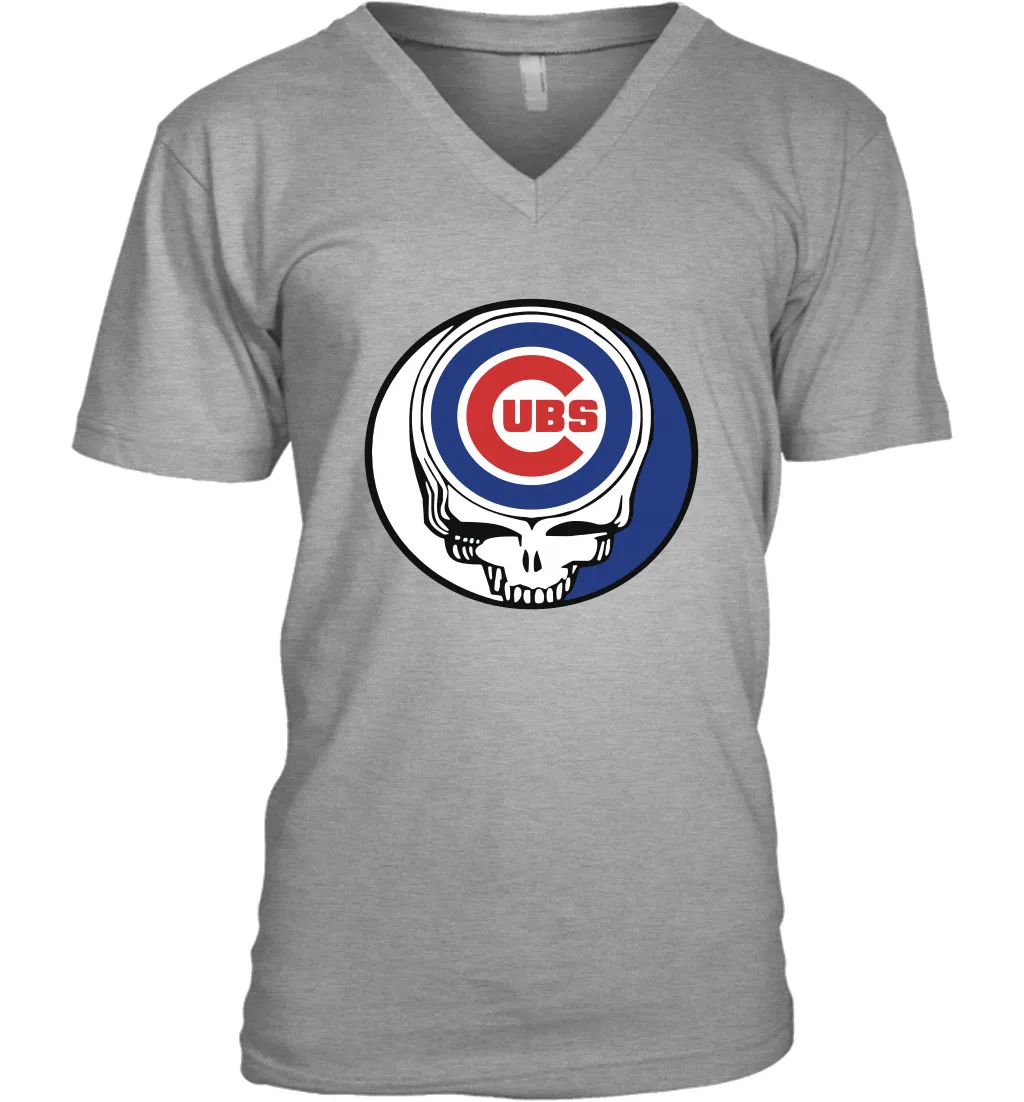 Chicago Cubs Grateful Dead Steal Your Face Baseball Mens V-Neck T-Shirt