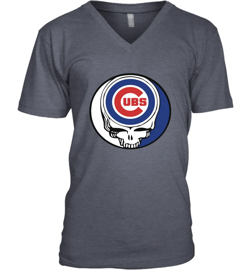 Chicago Cubs Grateful Dead Steal Your Face Baseball Mens V-Neck T-Shirt