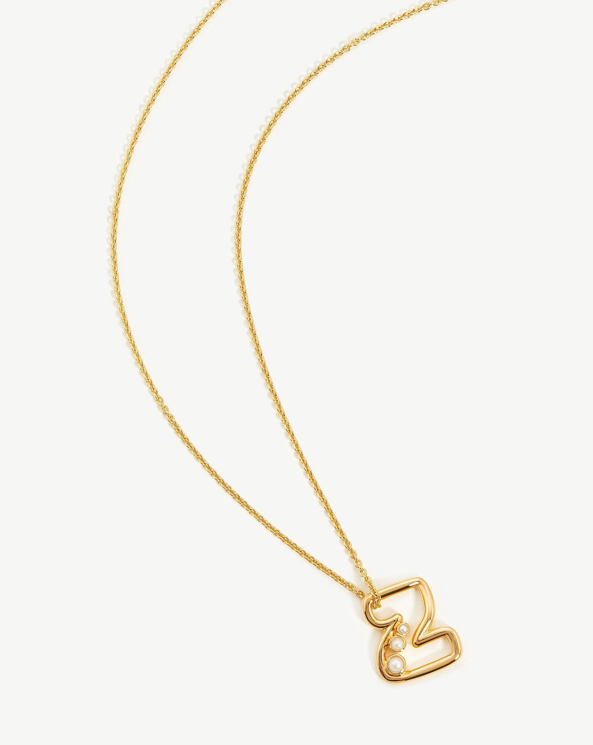 Chubby Pearl Initial Pendant Necklace  - Initial Z | 18ct Gold Plated Vermeil/Pearl