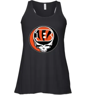 Cincinnati Bengals Grateful Dead Steal Your Face NFL Football Womens Racerback Tank Top