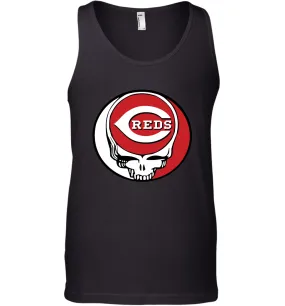 Cincinnati Reds Grateful Dead Steal Your Face Baseball Mens Tank Top