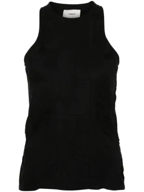 COPJS85571 Gathered jersey sleeveless top