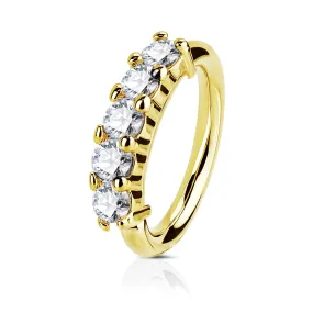 Crystal Cluster Clicker Body in 14K Yellow Gold