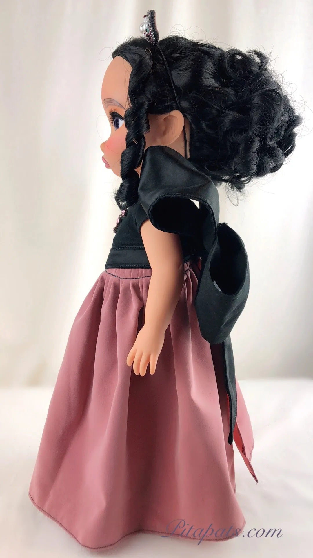 Custom Disney Animator Doll - Pocahontas in big bow pink princess dress