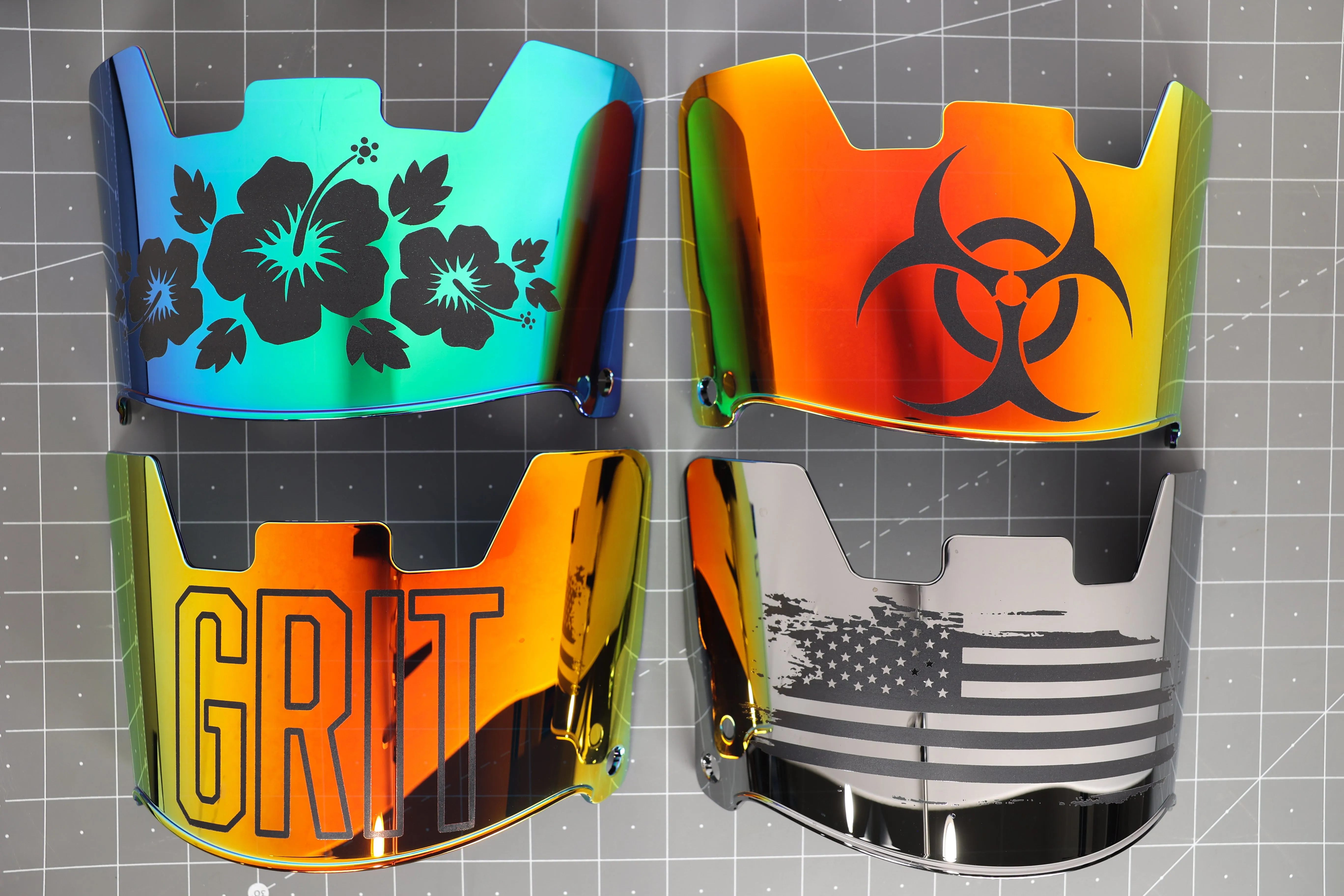 Designer Etched Visor - Biohazard