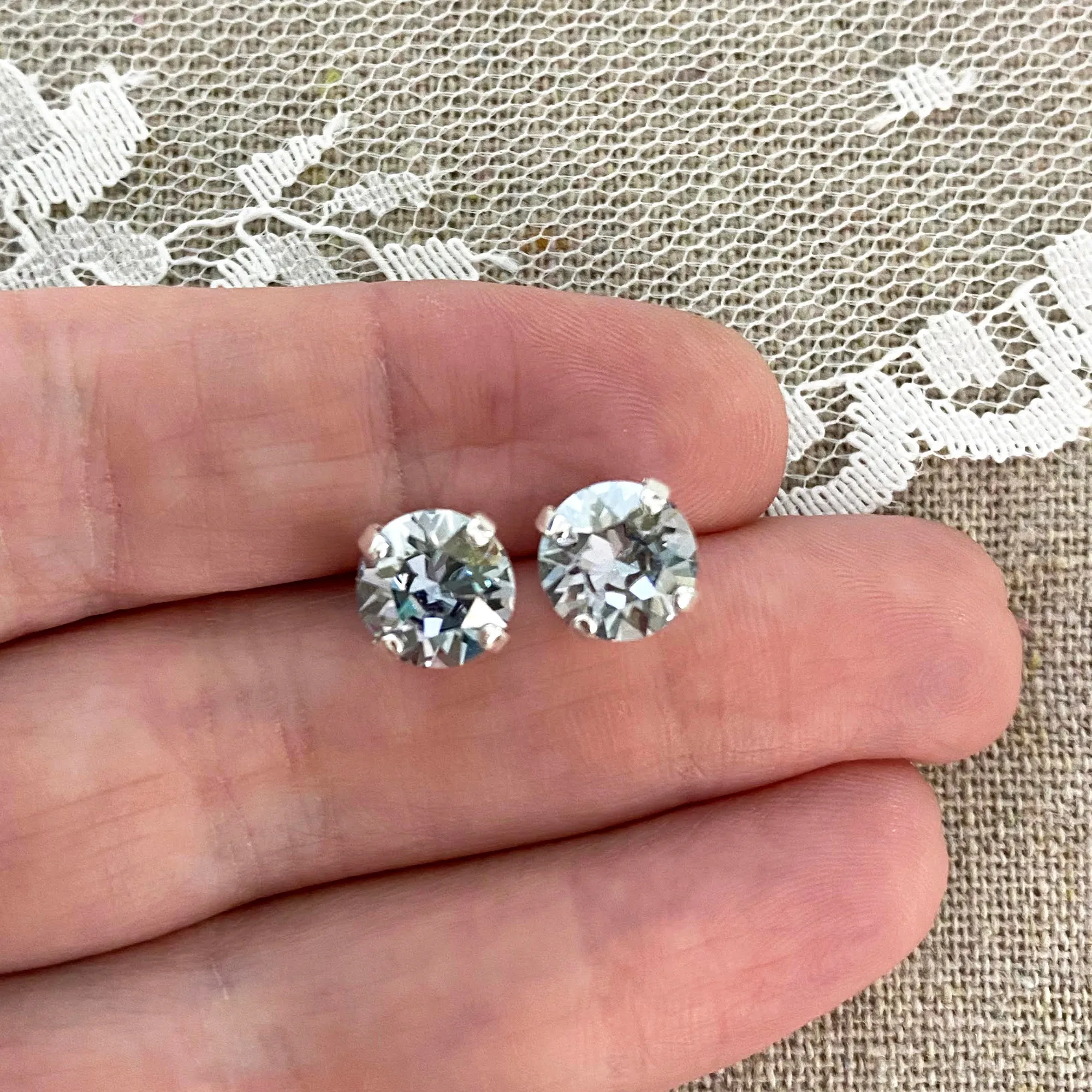 Diamante Post Earrings • 8mm