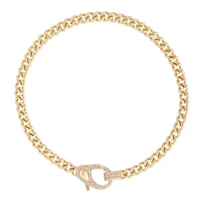 Diamond Clasp Cuban Link Bracelet