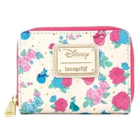 Disney Sleeping Beauty Floral Fairy Godmother Allover Print Zip-Around Wallet